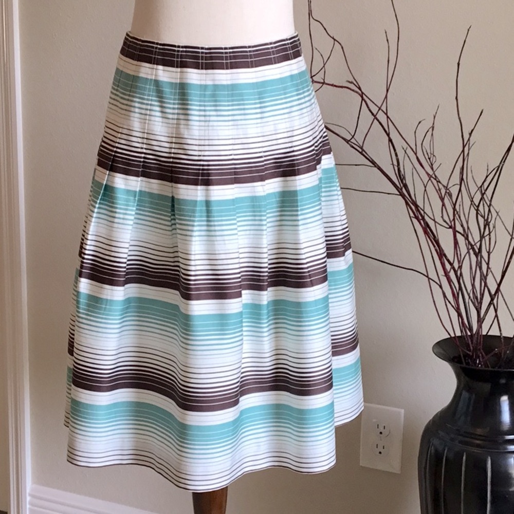 Striped fit and flare skirt
